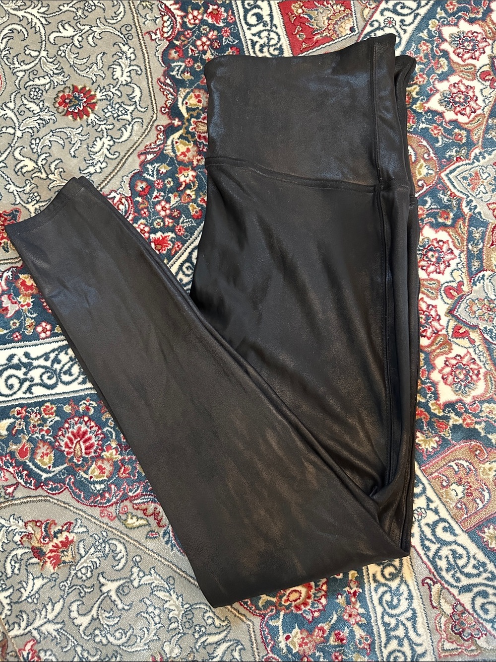 SPANX Black Faux-Leather High-Rise Leggings